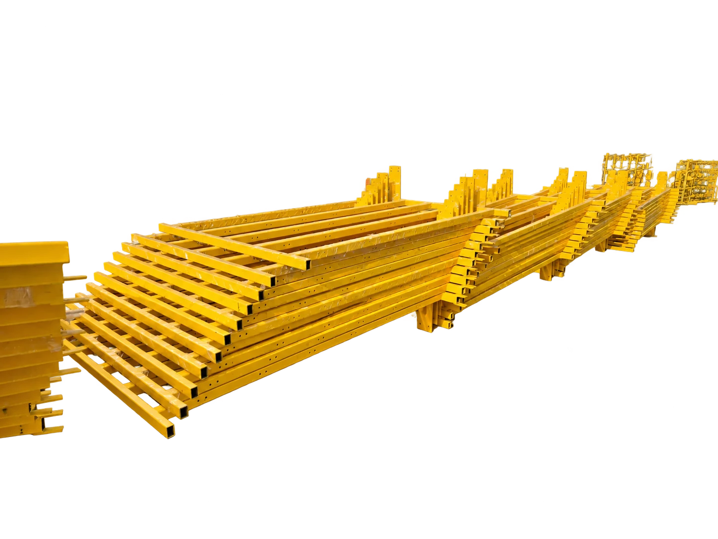 Structural frames stacked and wrapped