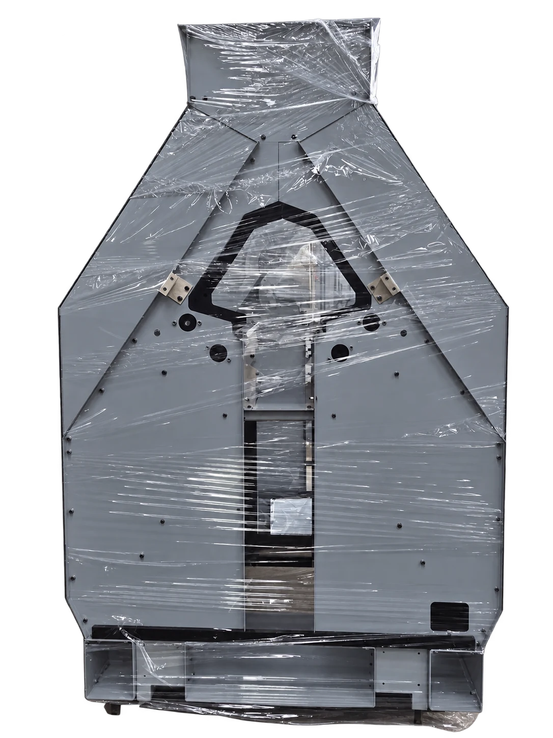 Machine cover wrapped for transport